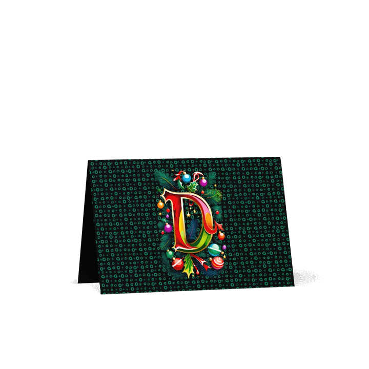 Christmas Monogram Letter D(3) Greeting Card product image (1)