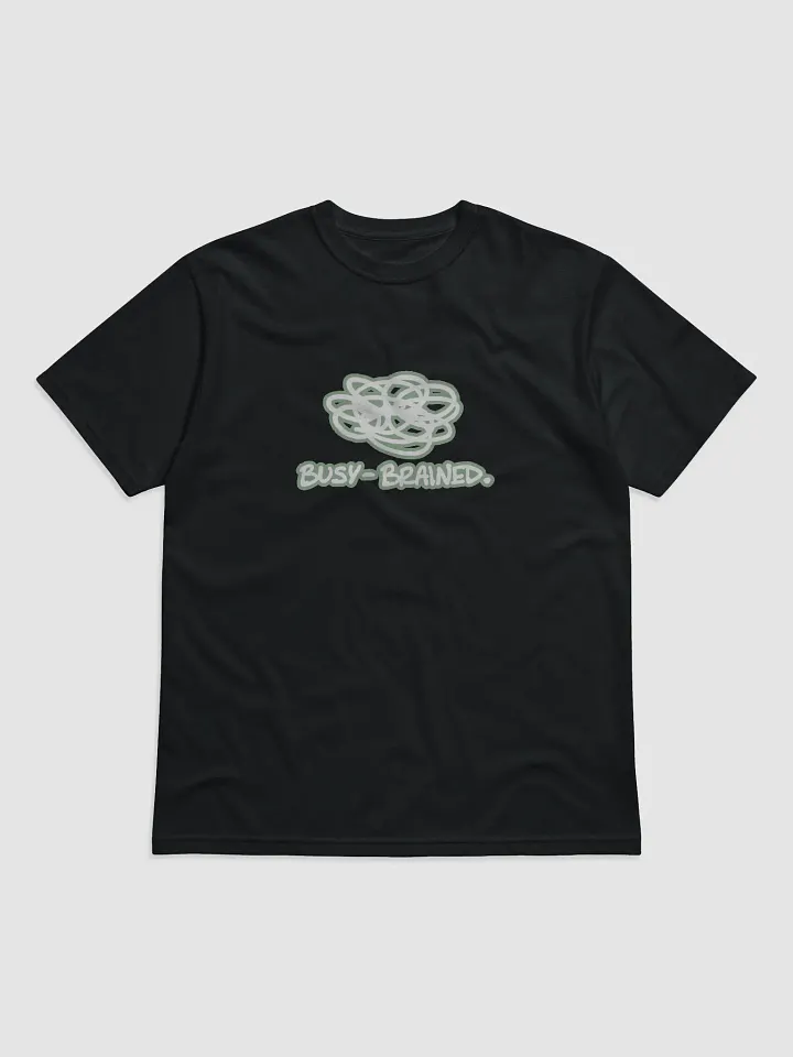BUSY-BRAINED (lined design, #96B697) unisex eco tee product image (1)