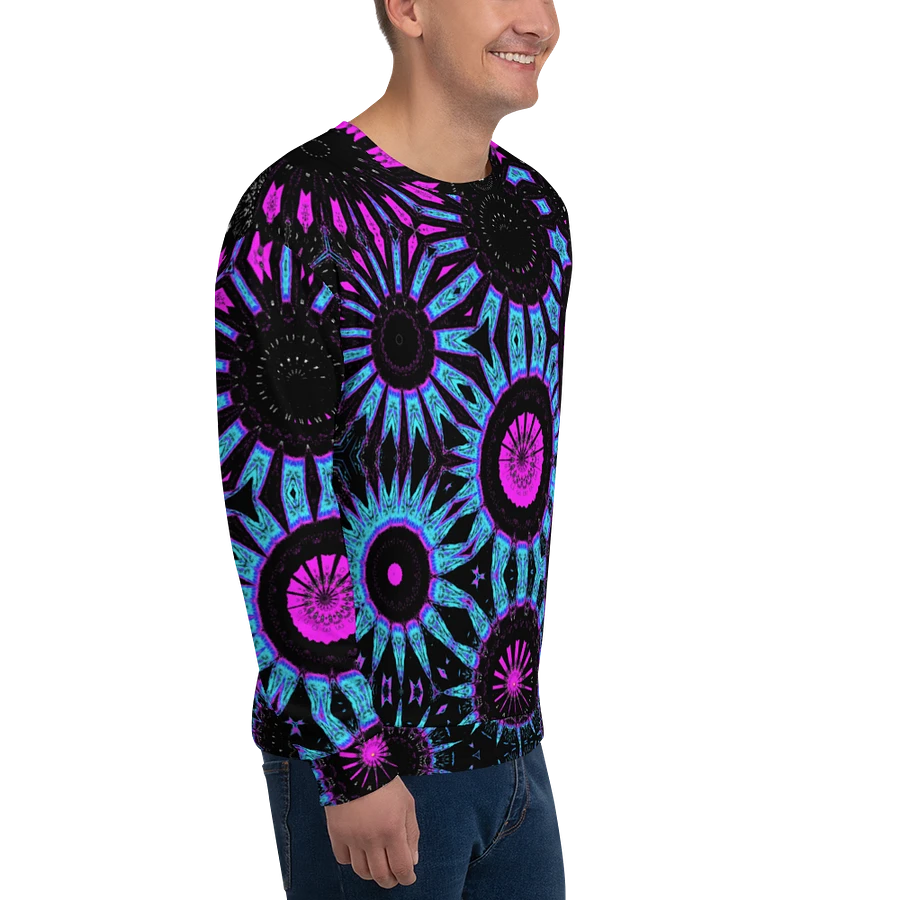 Abstract Circular Shapes in Turquoise, Black and Pink Unisex Sweatshirt product image (3)