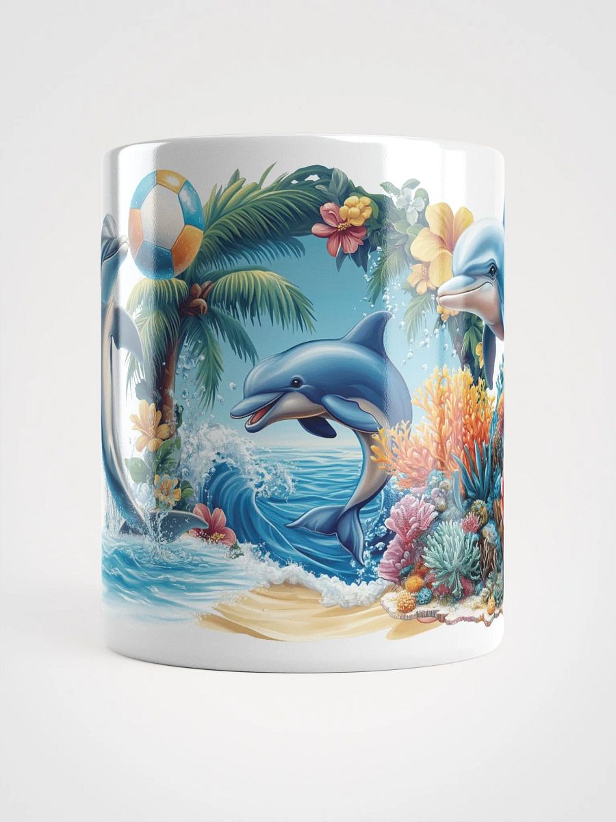 Tropical Dolphins White Glossy Mug product image (2)