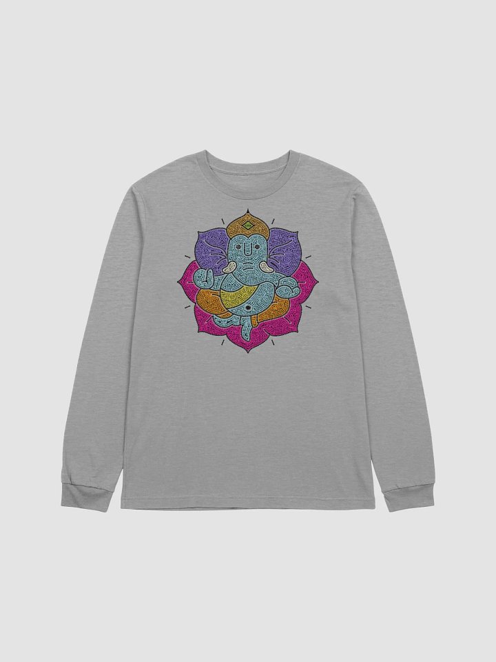 Ganesha Mosaic Lotus - Vibrant Spiritual Art - Long Sleeve Tee product image (6)