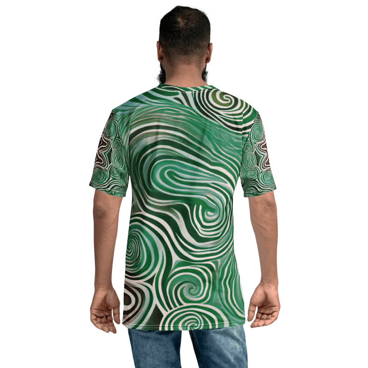 Funky Cool Green Liquid Tie-Dye Men's T-shirt product image (2)