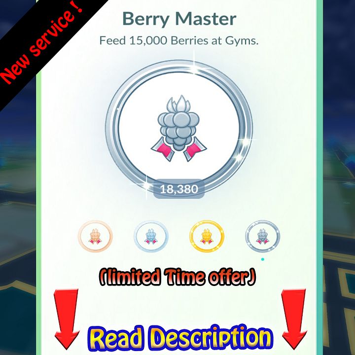Pokémon Go!🎖- Berry Master Platinum Medal Achievement ! (limited offer) ✅ product image (1)