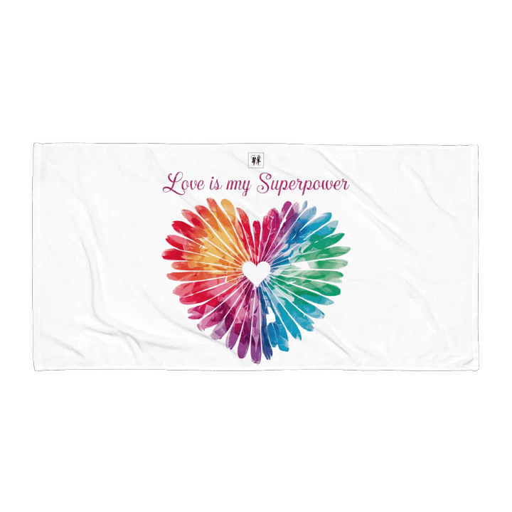Love is My Superpower Heart Design Towel product image (1)