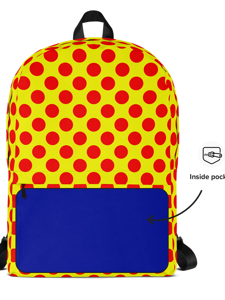 Red Polka Dots on Yellow Backpack product image (8)