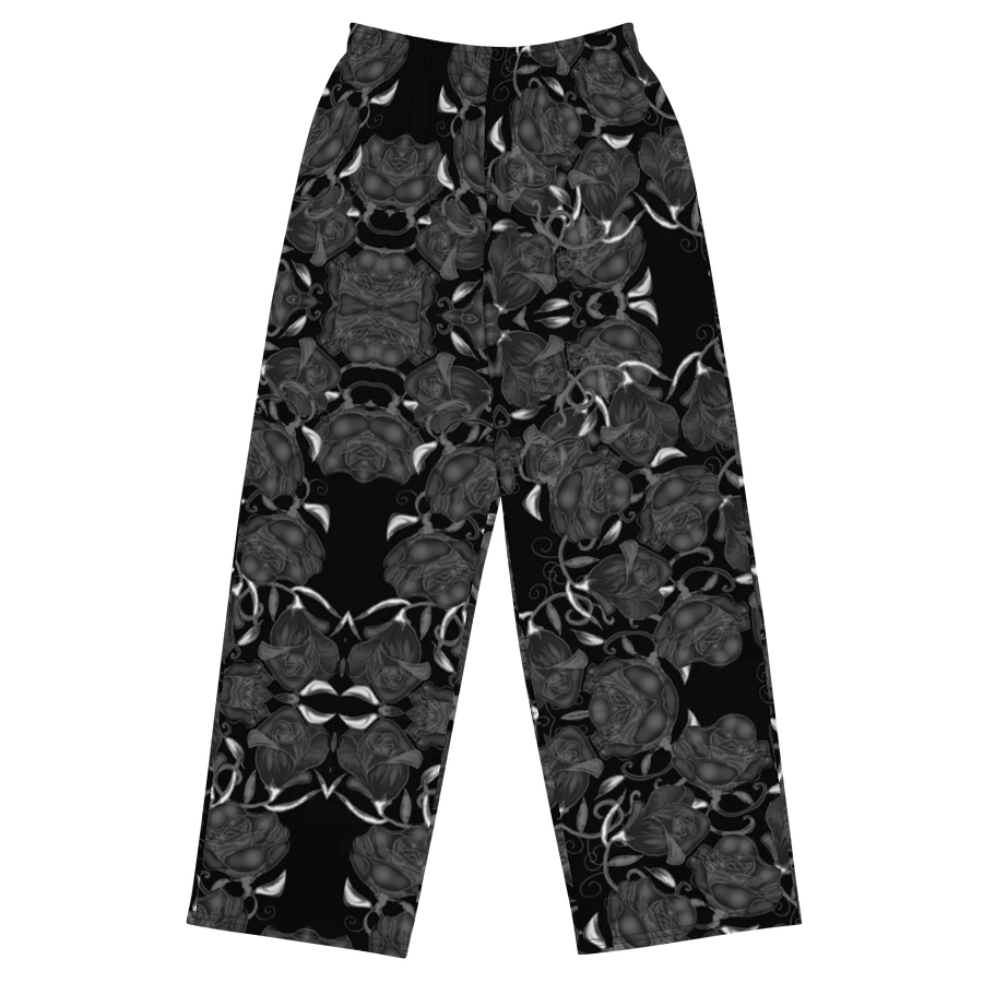 Gray Roses On Black Wideleg Pants product image (2)