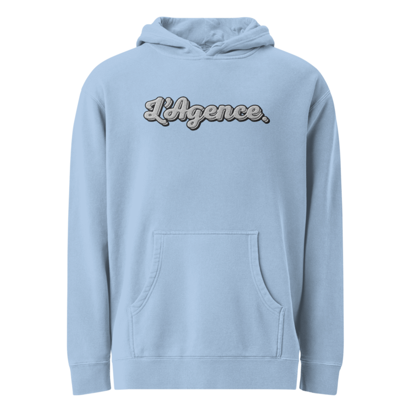 L'AGENCE EMBROIDERED HOODIE LIGHT BLUE product image (1)