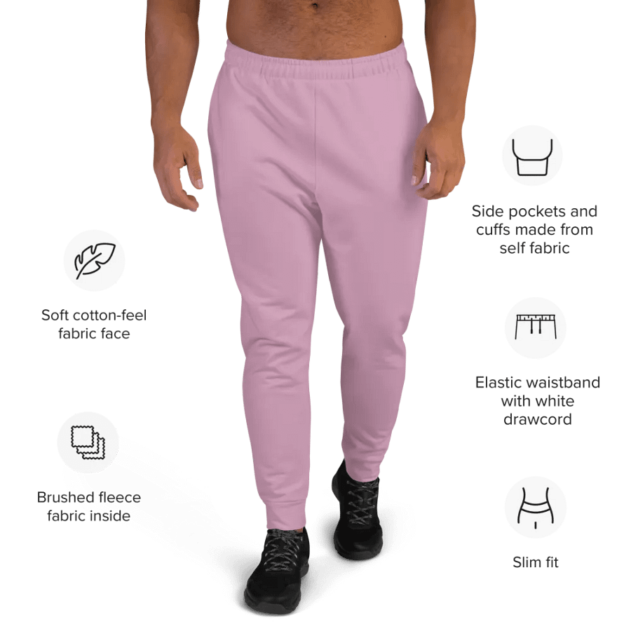 Plain Lilac Purple Soft Summer Recycled Polyester Premium Men's Joggers by Treasure Pie product image (9)