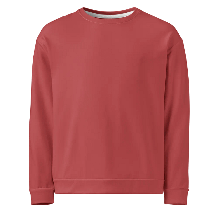 Plain Brick Red Soft Summer Unisex Recycled Polyester Heavyweight Premium Sweatshirt by Treasure Pie product image (1)