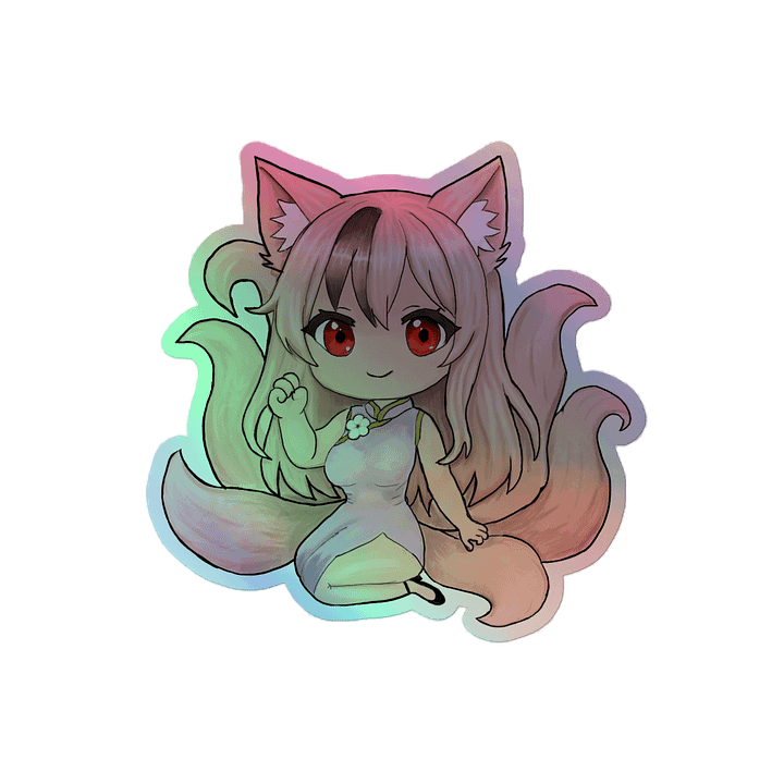 Chibi Fox Holographic Sticker Set product image (2)