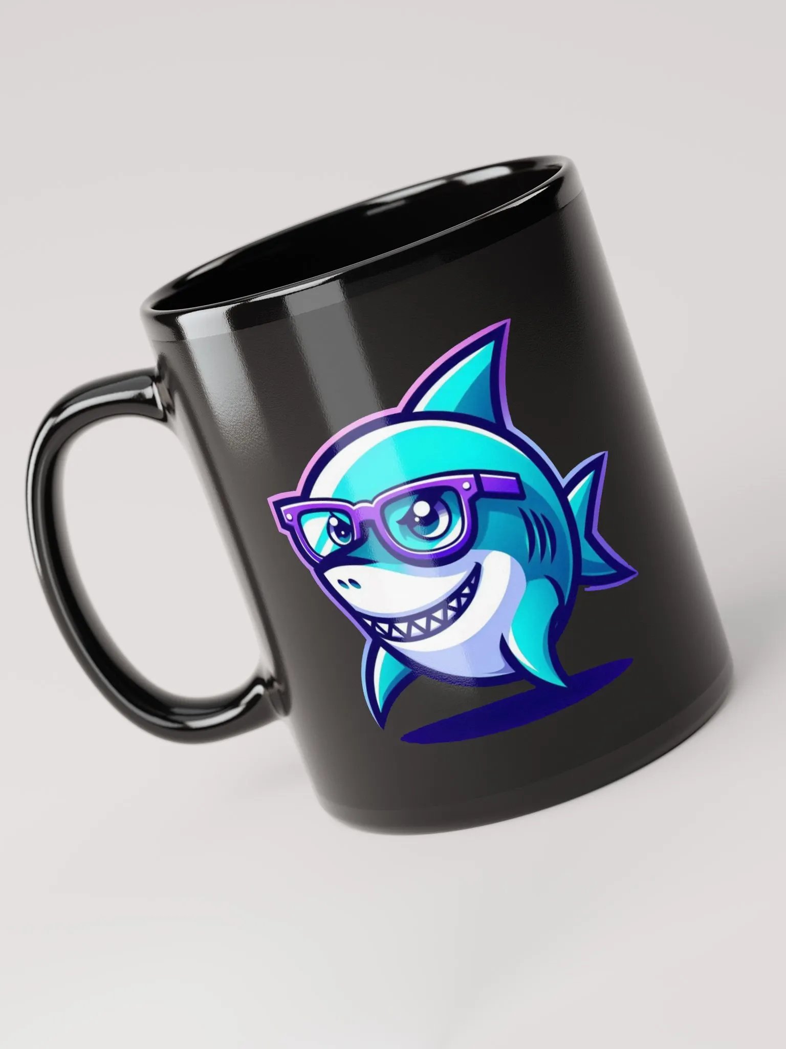 Glossy Black 11 oz Shark Mug product image (3)