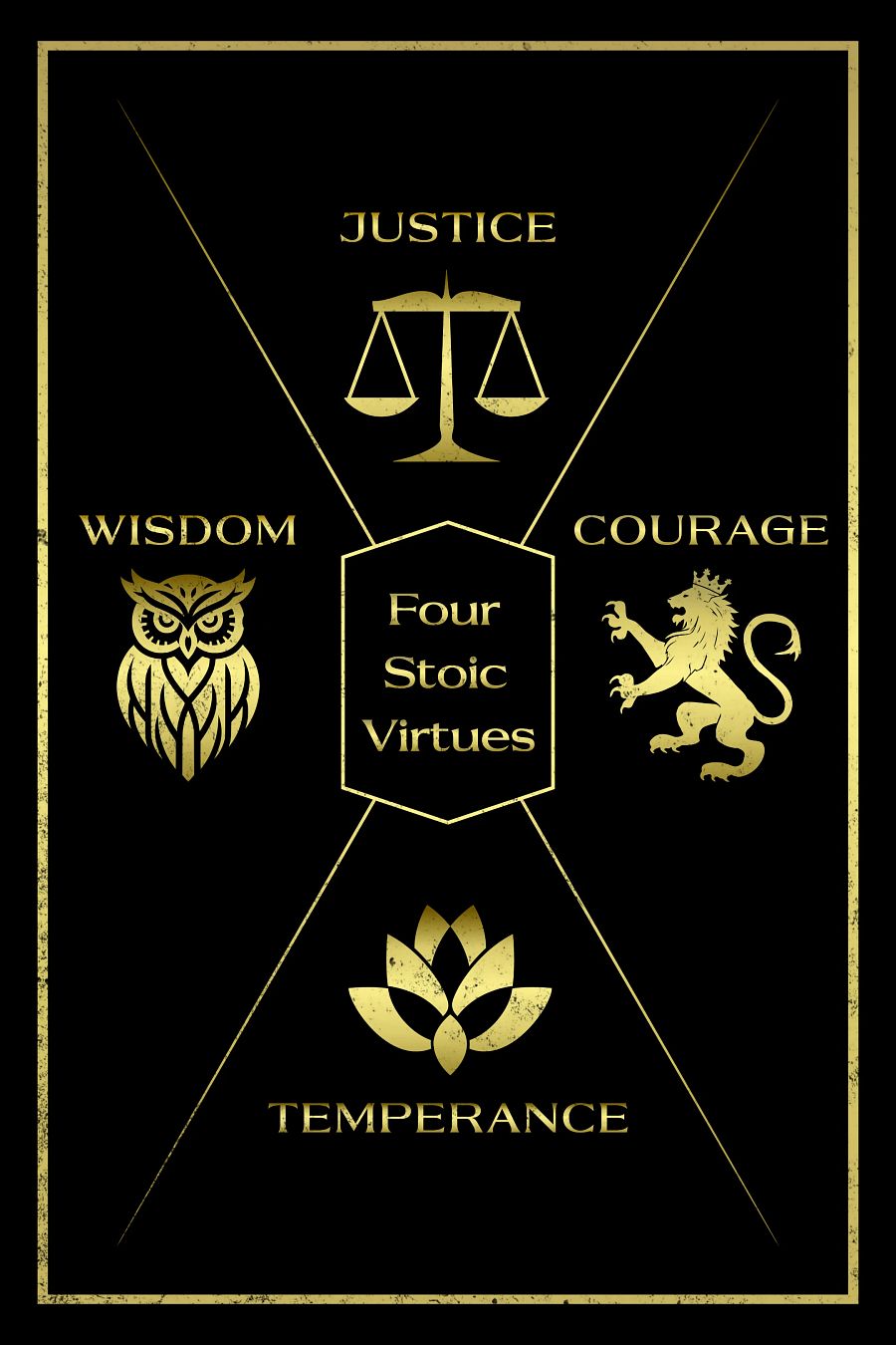 4 Stoic Virtues Matte Paper Poster product image (1)