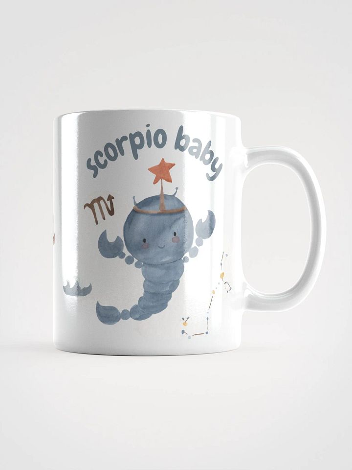 Scorpio Baby October 24 – November 21 WHITE GLOSSY MUG Baby Gift, New Mom Gift, Fun Astrology Gift product image (2)