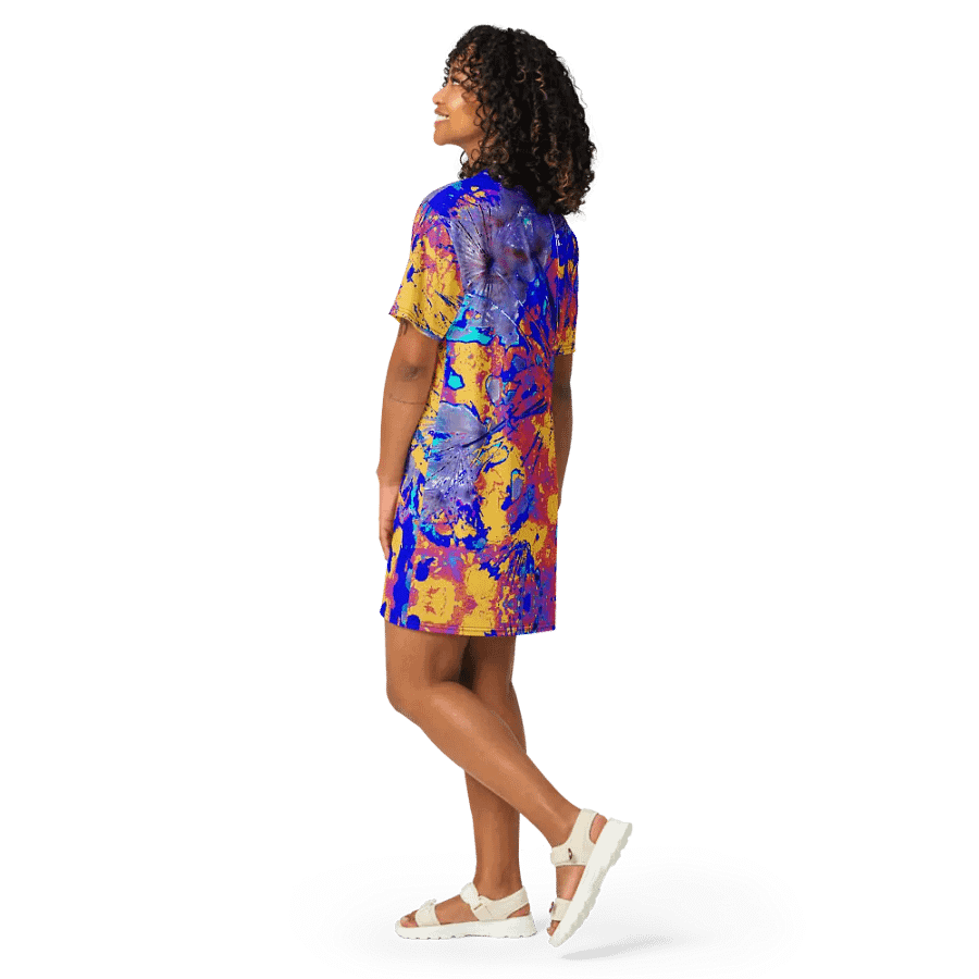 Vibrant Abstract Dandelion Seeds Ladies T Shirt Dress product image (11)