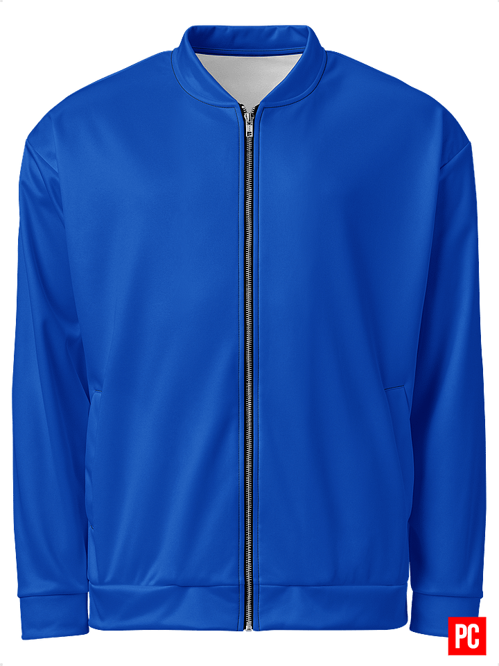 Plain Color Absolute Blue Bomber Jacket product image (1)