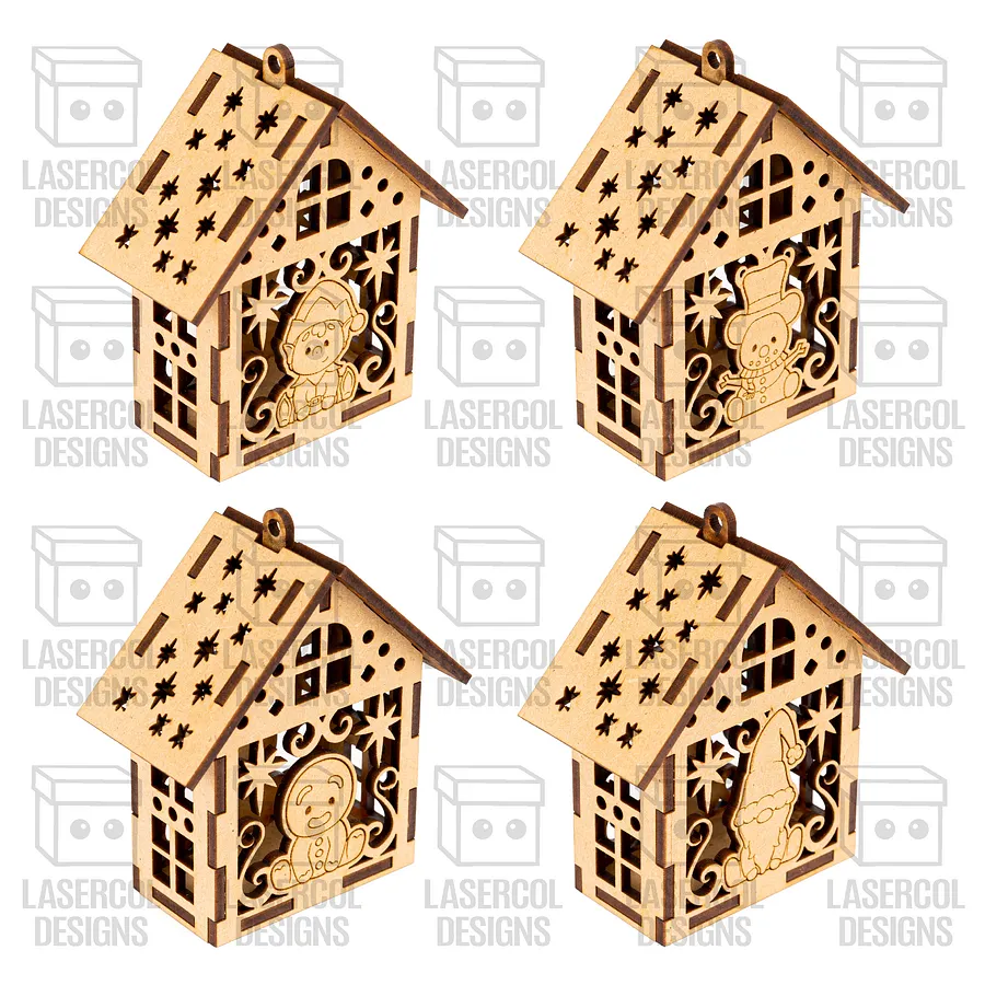 Christmas Characters Houses Ornaments Box Set 1 & Set 2 - Laser Cut Files product image (8)
