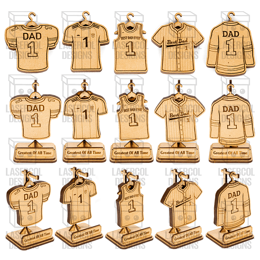 Father's Day Gift Sports Jersey Plaque Trophy For Dad - Laser Cut Files product image (2)