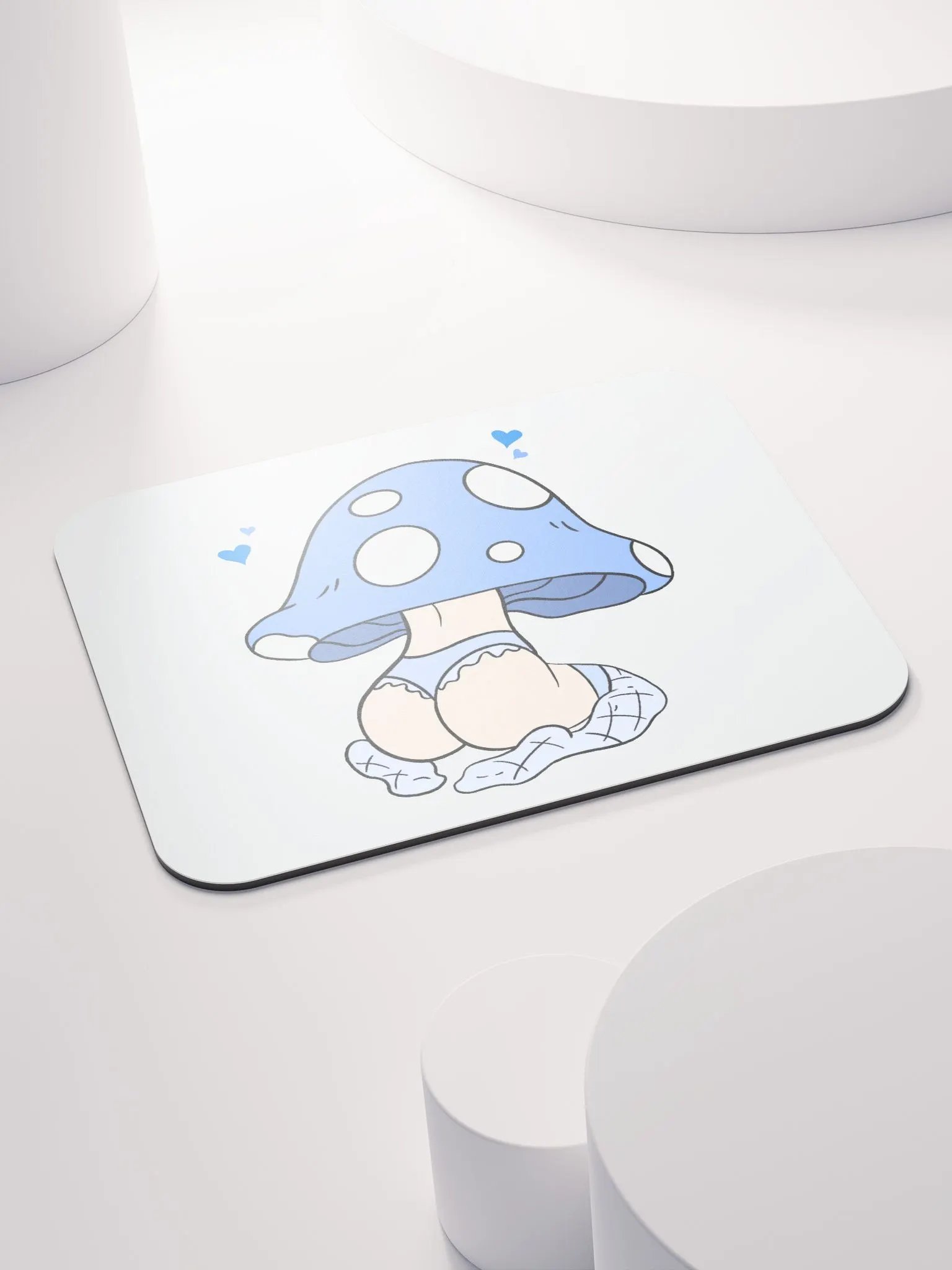 Mushroom Baddie Desk Mat - Light Blue product image (4)
