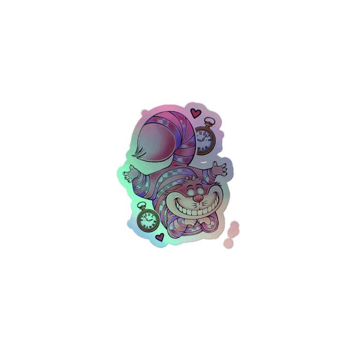 "Wonderland Cheshire Cat" Holographic Sticker product image (1)