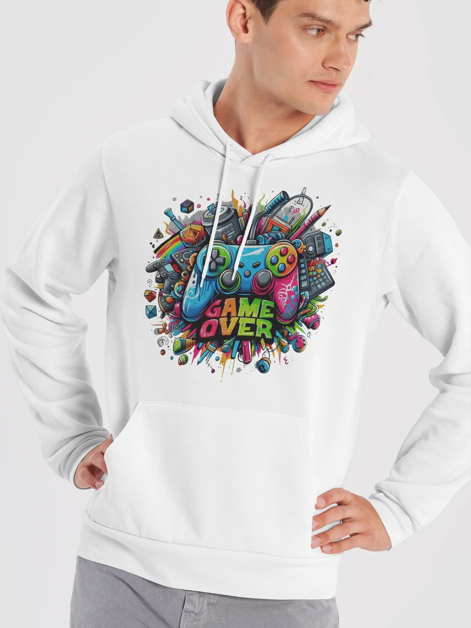 Game Over Painted Graffiti Hoodie product image (12)