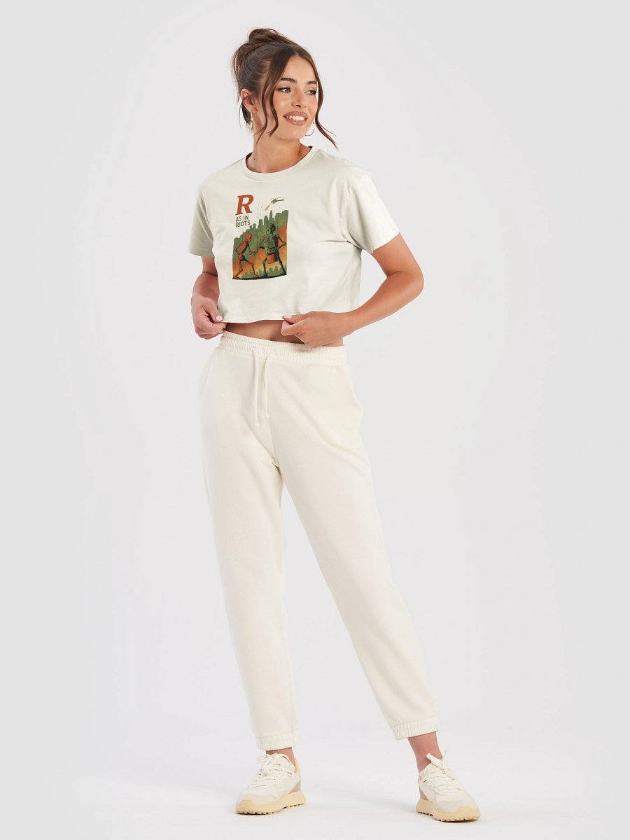 R as in riots women`s premium crop top by dark alphabet product image (5)
