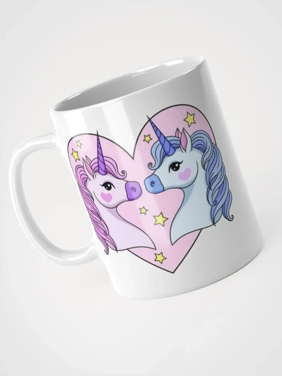 White Glossy Mug Lovely Unicorns product image (3)