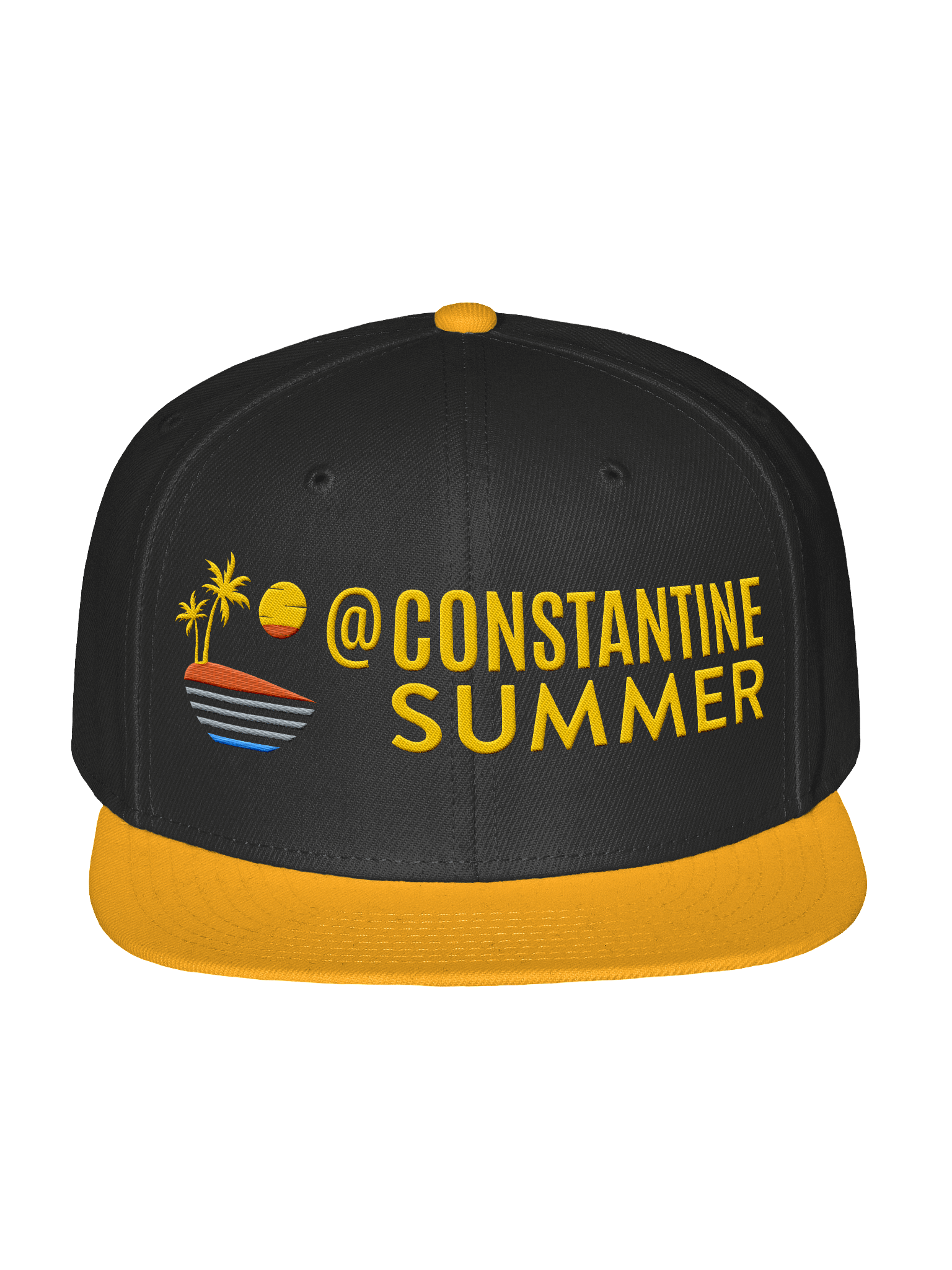 @CONSTANTINESUMMER: TROPICAL SUNSET VIBE HAT by Otto Cap (black/jellow) product image (1)