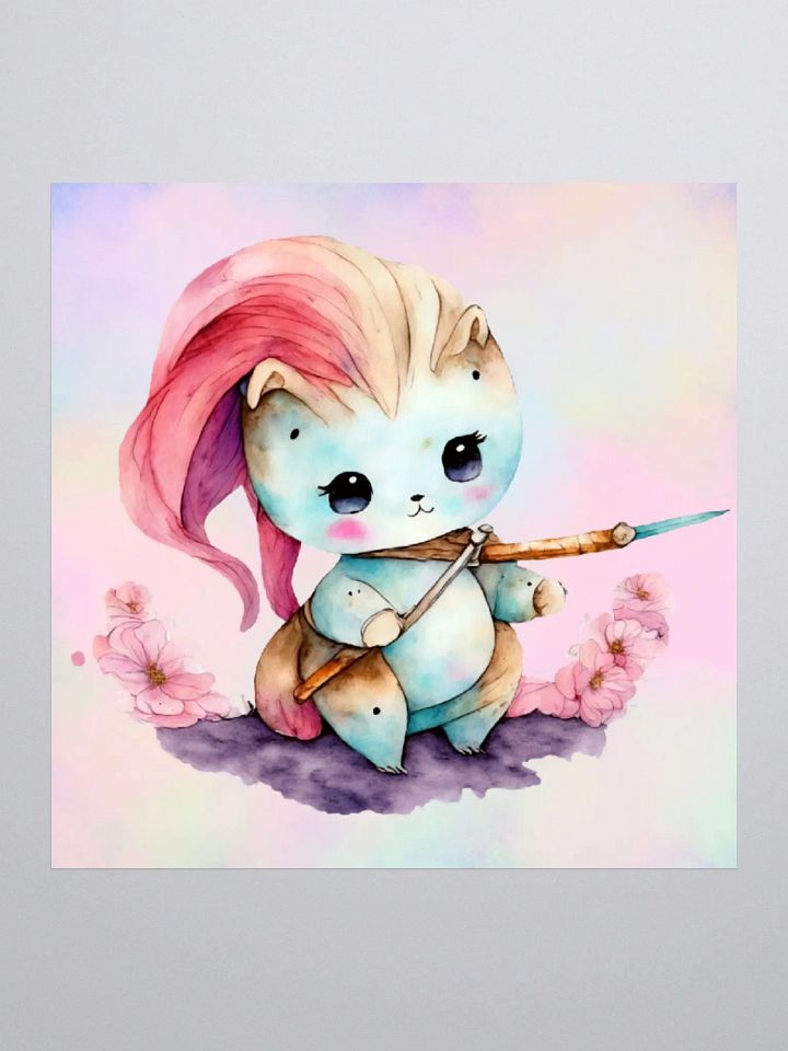 Cute Ninja Kitty, 3x3 inch Sticker product image (1)