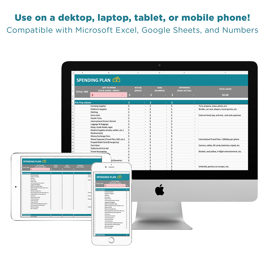 Travel Budget & Savings Spreadsheet Template product image (4)