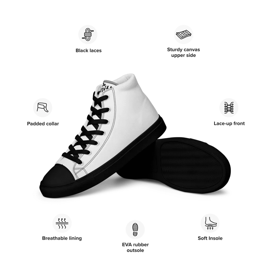 White Zenith Emblem Men's High Top Canvas Shoes product image (11)