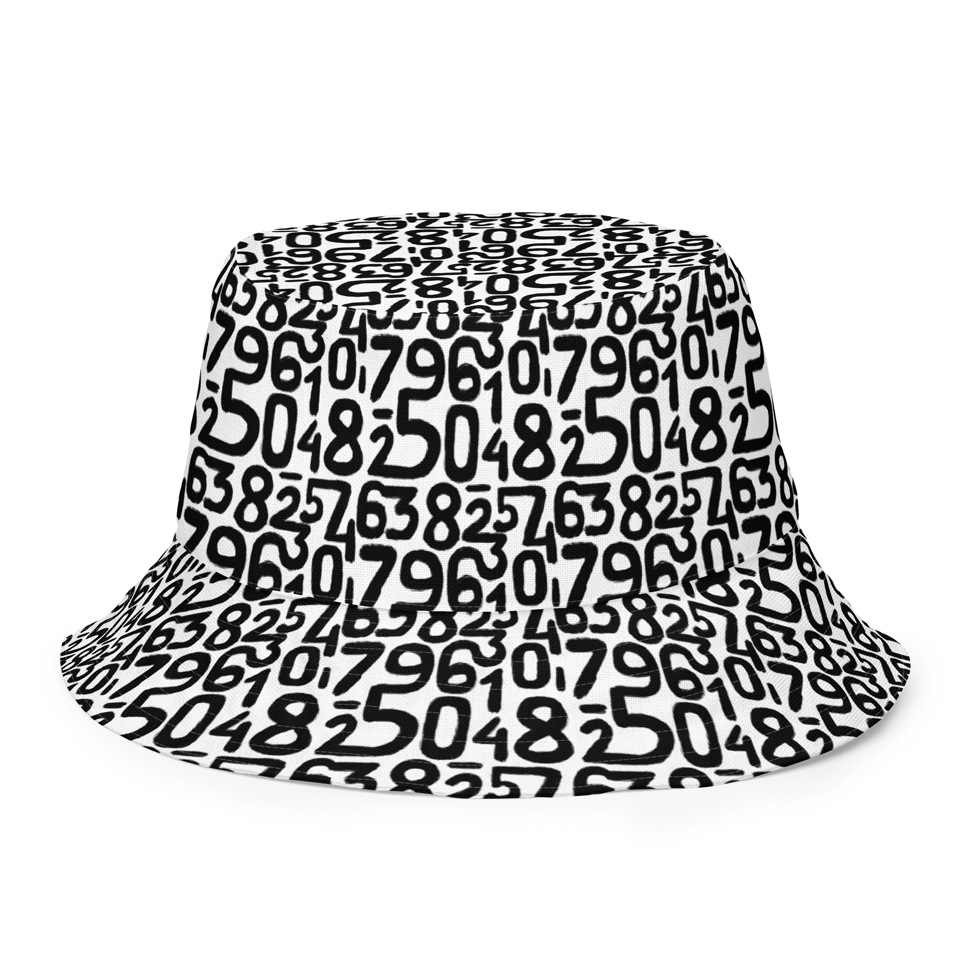Reversible Numbers Bucket Hat – Fun Black & White Print | 2-in-1 Streetwear Style product image (7)