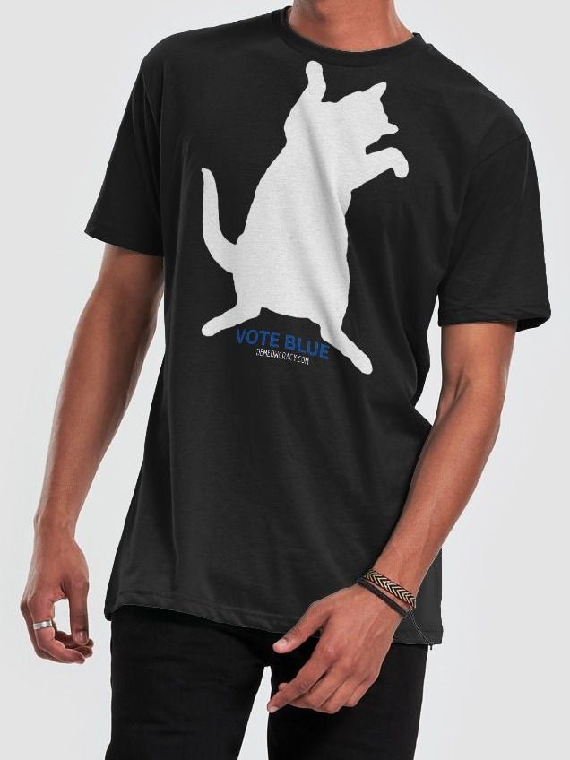 Vote Blue Cat Demeowcracy Dance Supersoft Slim Fit T-Shirt product image (1)