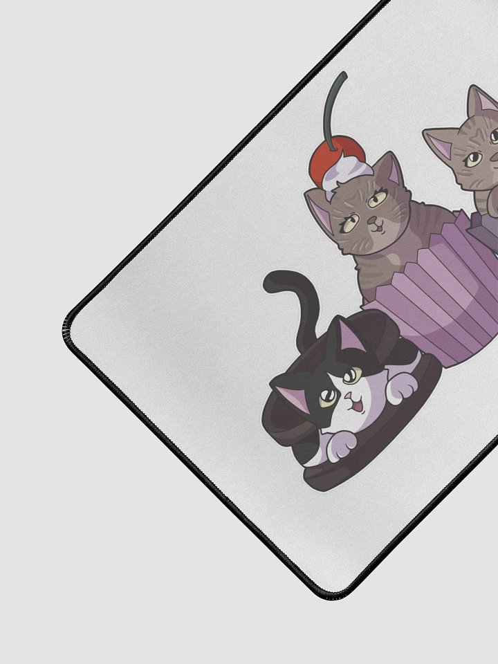Desk mat with THE three cats product image (2)
