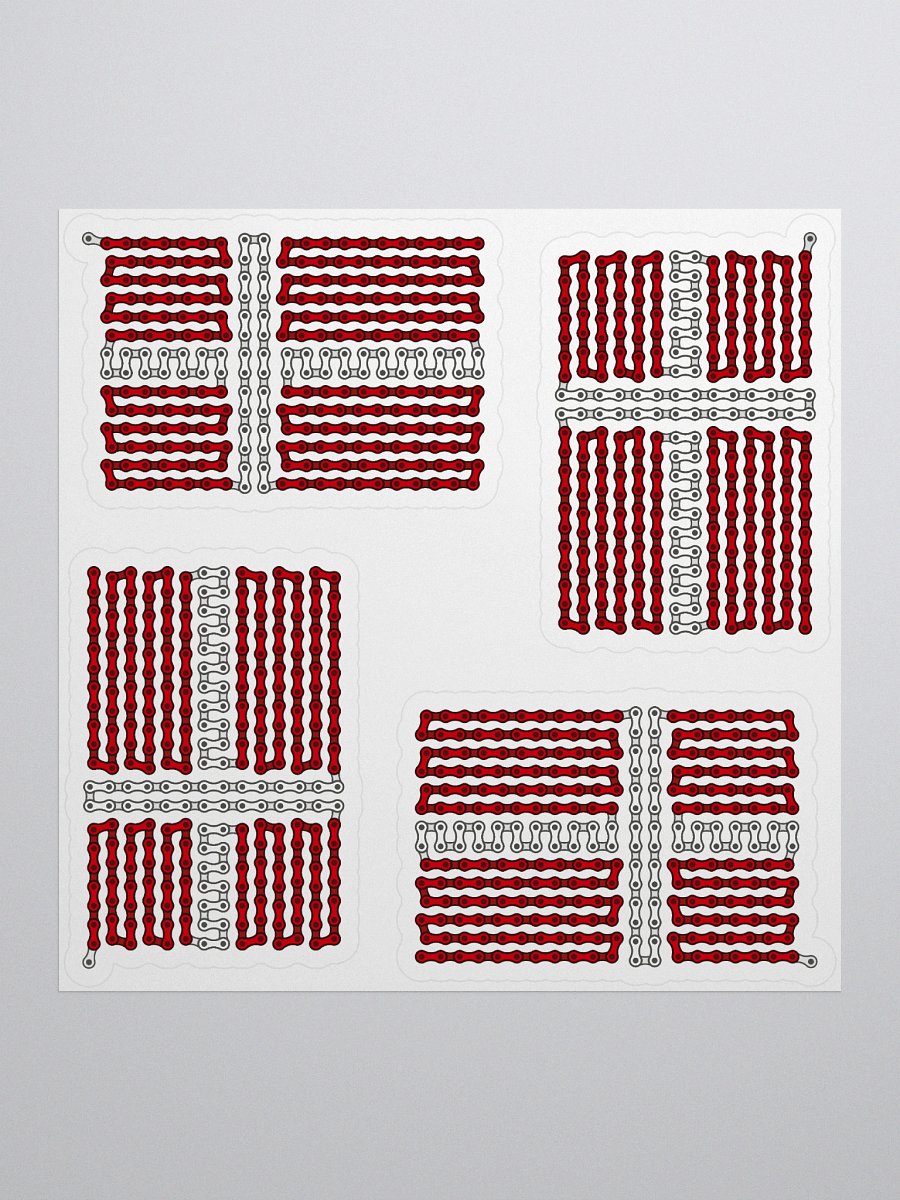 Denmark Bike Chain Flag Sticker 4 Pack product image (1)