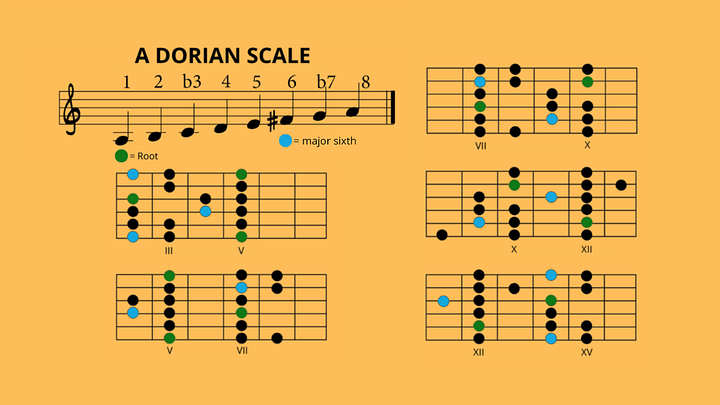 A Dorian Mode Scale Diagrams product image (1)