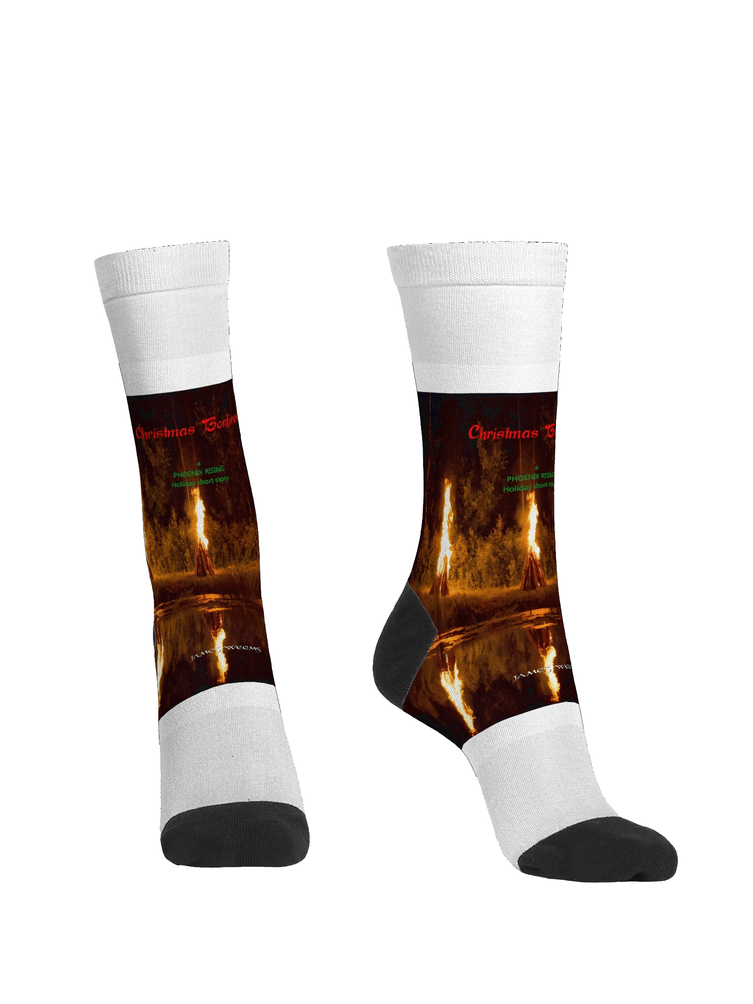 Christmas Bonfires EcoArt Crew Socks product image (2)