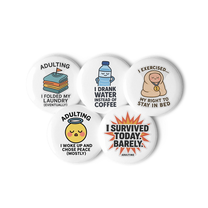 I Survived Today Pin Button Set of 5 product image (3)