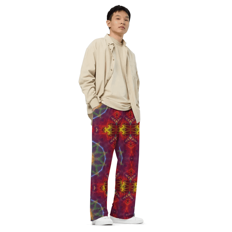 Orange and Purple Kaleidoscope Wideleg Pants product image (8)