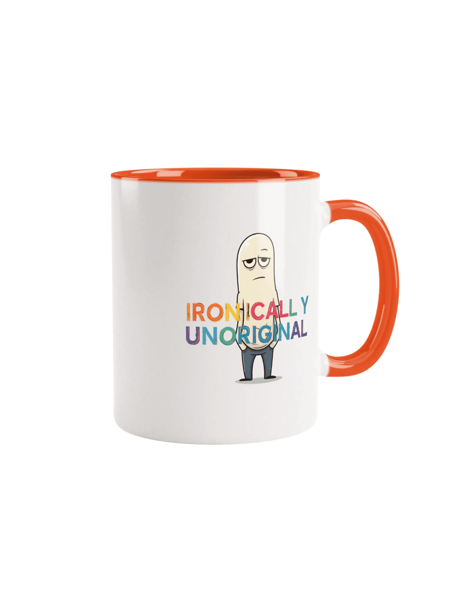 "Ironically Unoriginal" Ceramic Mug with Color Inside product image (1)