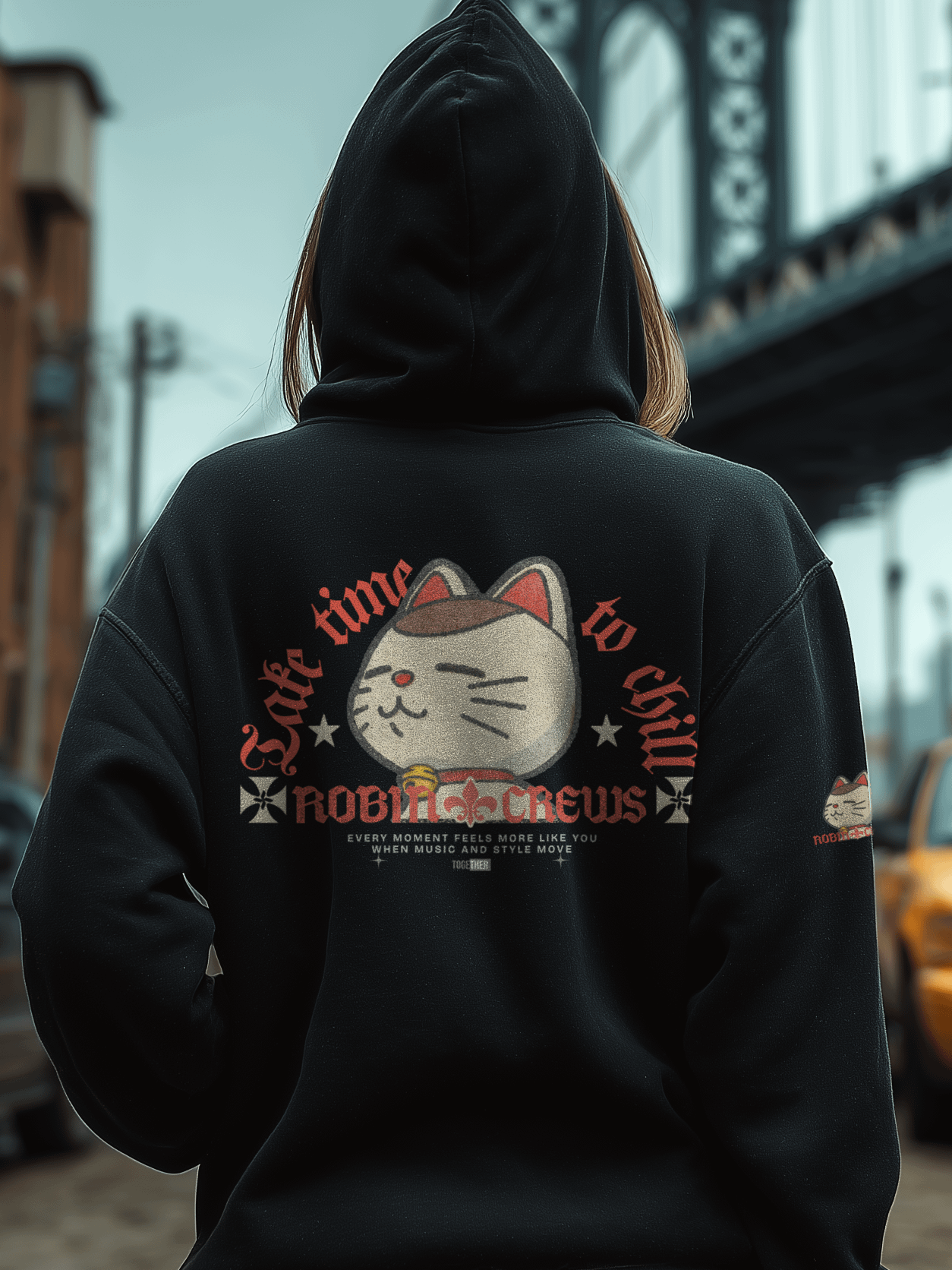 Cat Zip Hoodie with Chill Vibes product image (1)