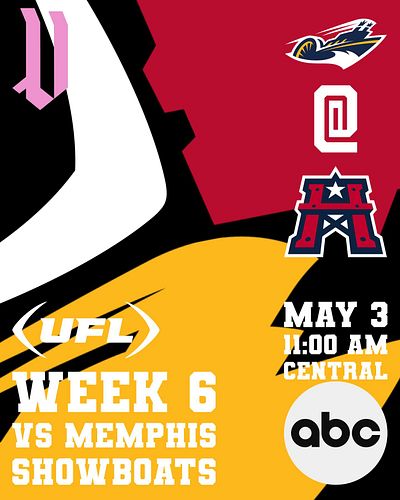 🚨ROUGHNECKS GAMEDAY🚨

The @uflroughnecks host the @uflshowboats 
11:00 AM CT Kickoff
Watch it on @abc