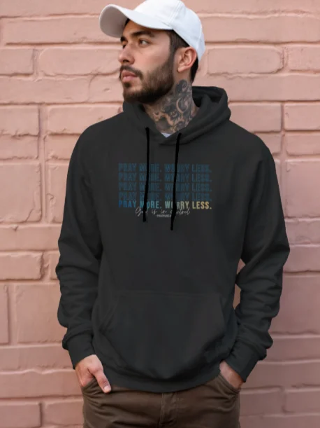 Pray More Worry Less 2.0 Hoodie - Unisex - Teal Gradient - Dark Colors product image (1)