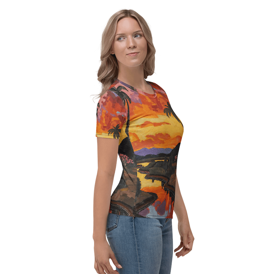 Dreamscape Palm trees and sunset landscape All-Over Print Women's T-Shirt product image (4)
