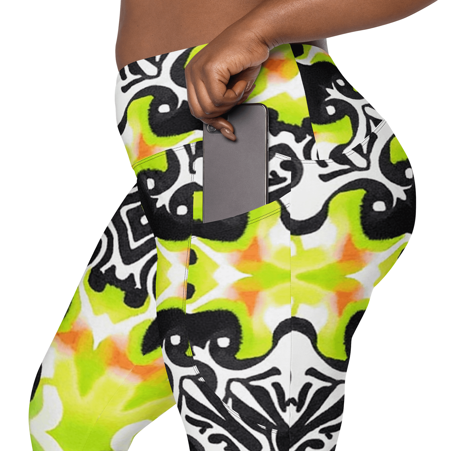 Barry Grady 'Dreamy Blossom' Crossover Leggings with Pockets product image (8)