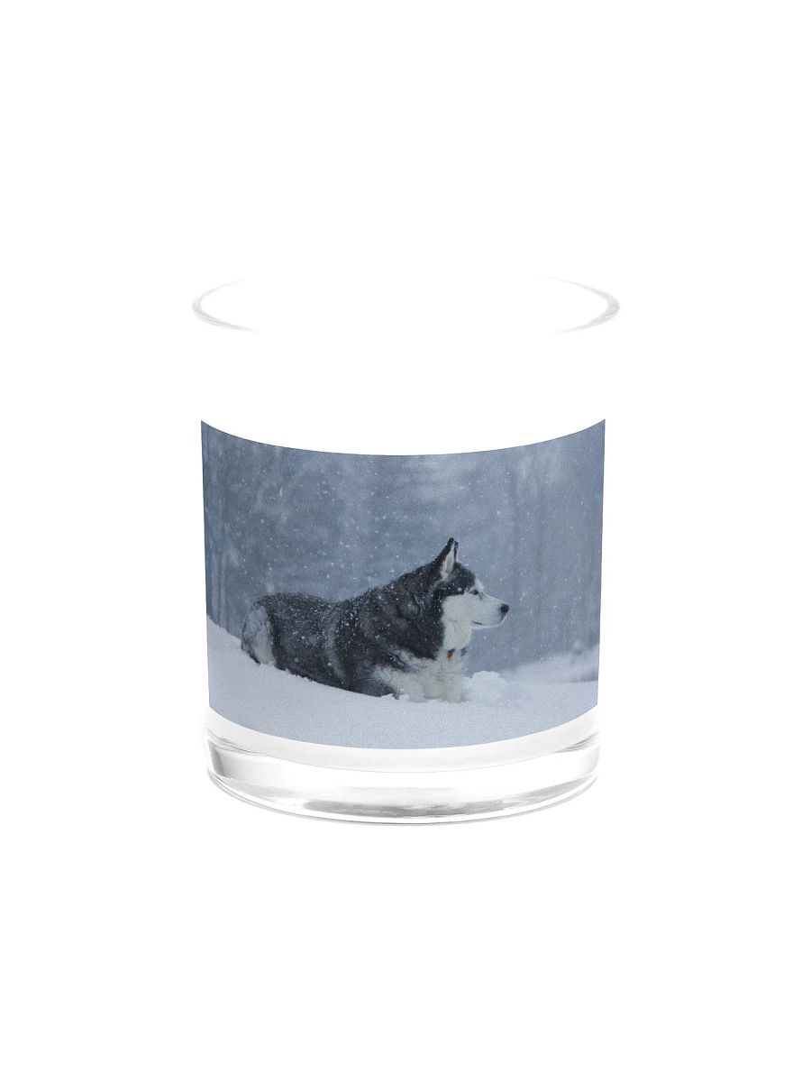 Blue Eye Siberian Husky in the Snow - Candle product image (1)