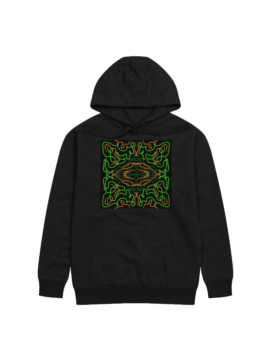 Green and orange symmetrical design hoodie product image (1)