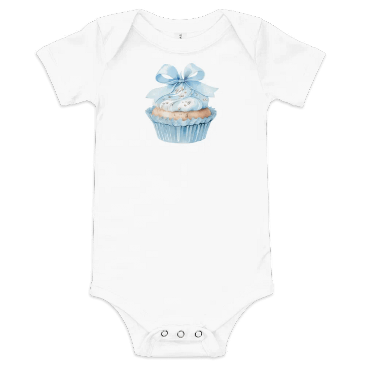 Baby Blue Gift Cupcake Onesie product image (2)