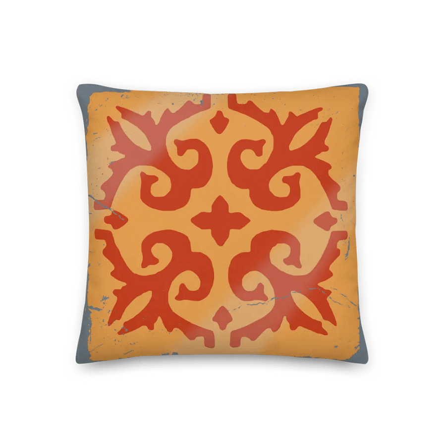 Azul Tile Board Game 18" x 18" Pillow - Orange product image (3)