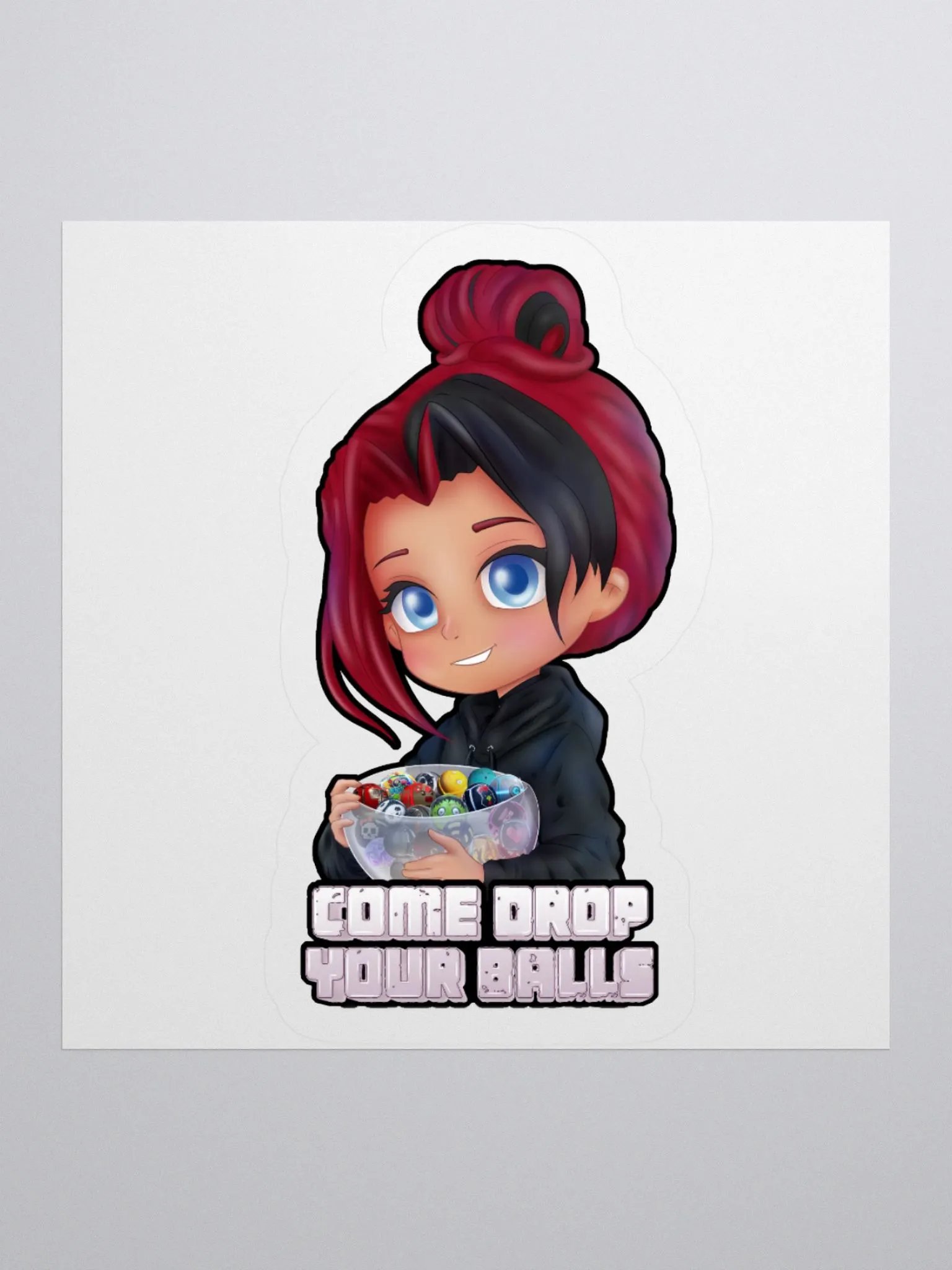Drop Your Balls Sticker (White Text) product image (1)