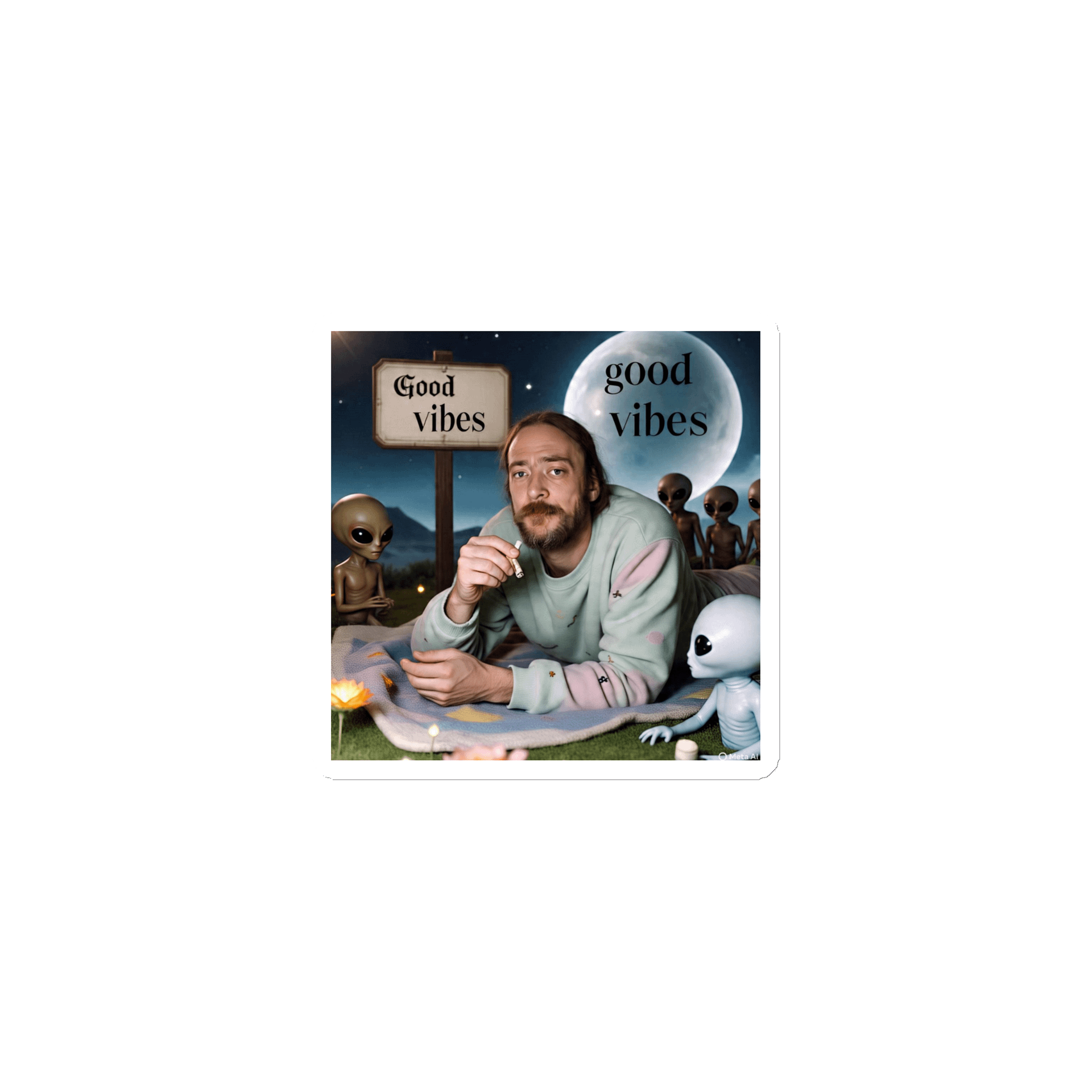 Whimsical Alien Encounter Die-Cut Magnets product image (1)